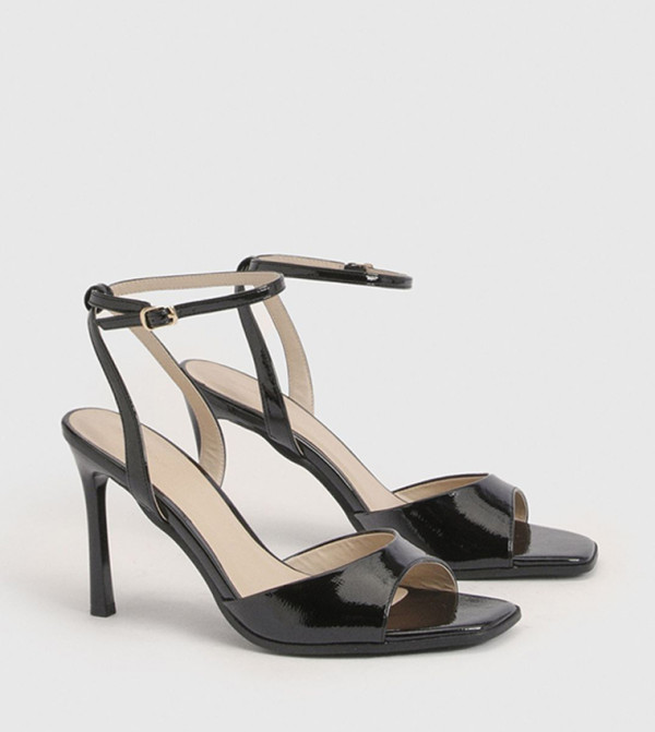 Solid Open Toe High Stiletto Heel Sandals