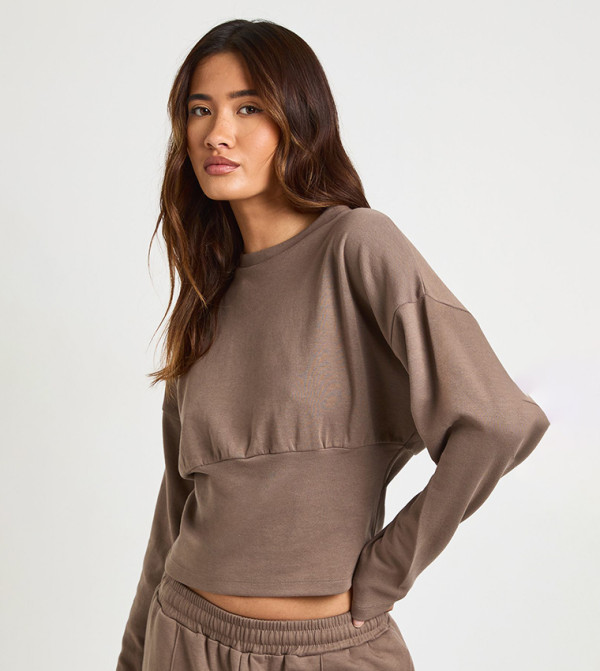 Interlock Cinched Waist Crop Top