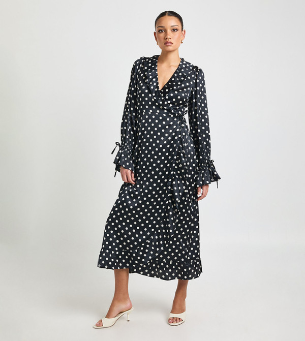 sarina long sleeve midi dress Sarina Long Sleeve Midi Dress - Blue