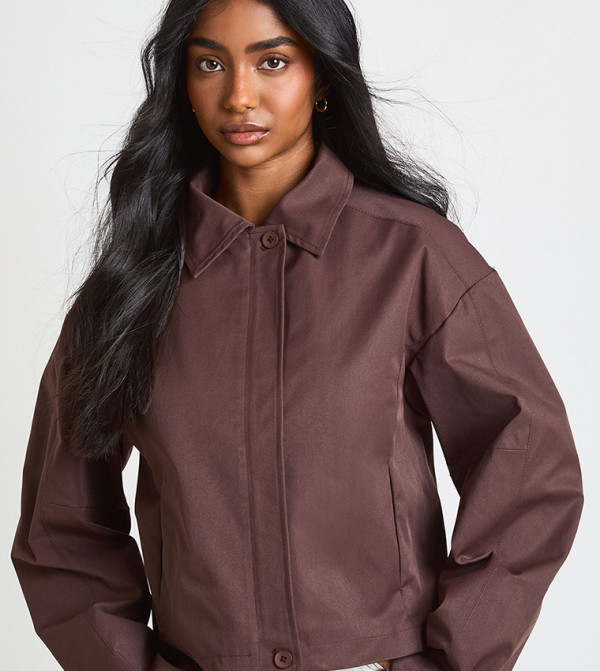 Long Sleeves Boxy Fit Trench Jacket