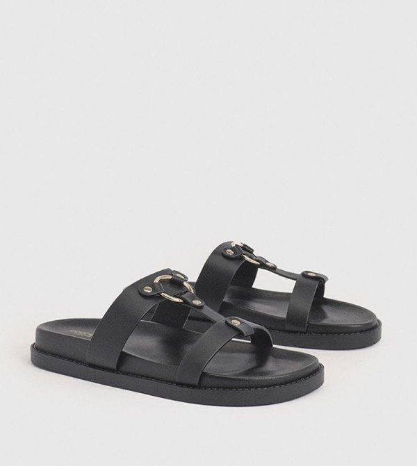 Wide Fit T Bar Chunky Sandals
