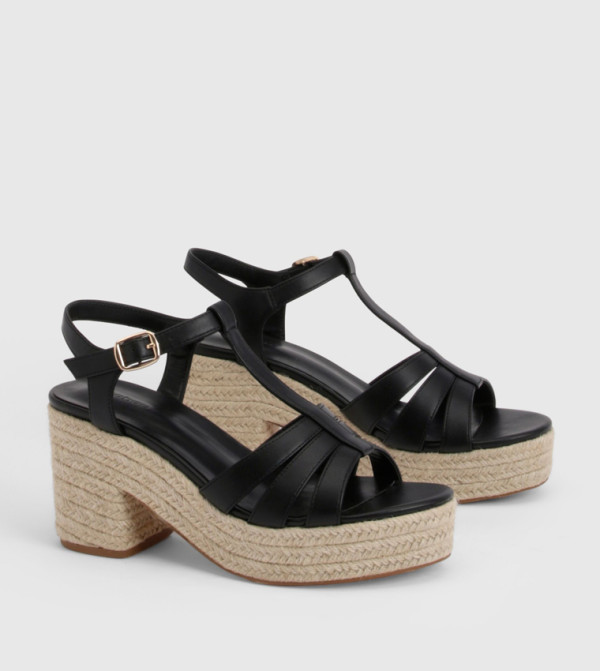 T-Bar Espadrille Platform Wedges