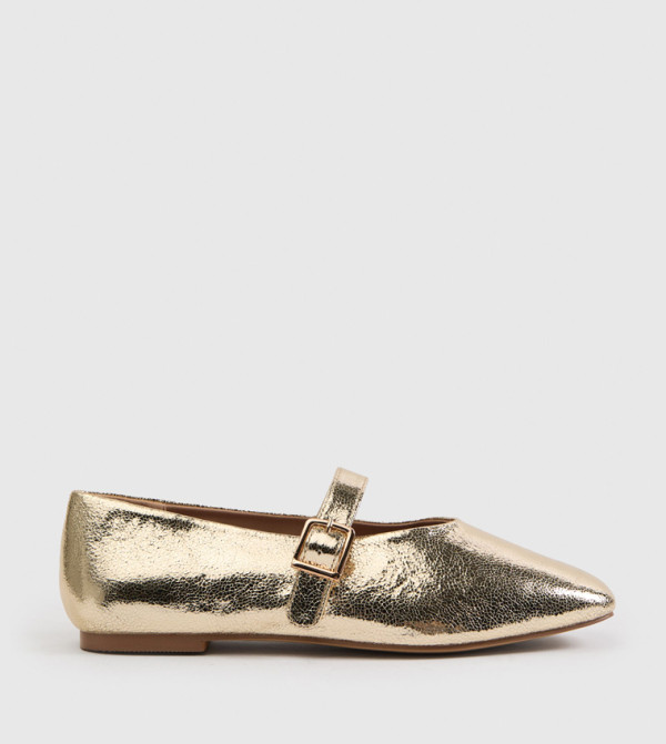 Textured Extra Wide Fit Square Toe Mary Jane Shoes