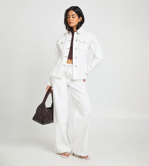 Seam Detail Straight Fit Jeans