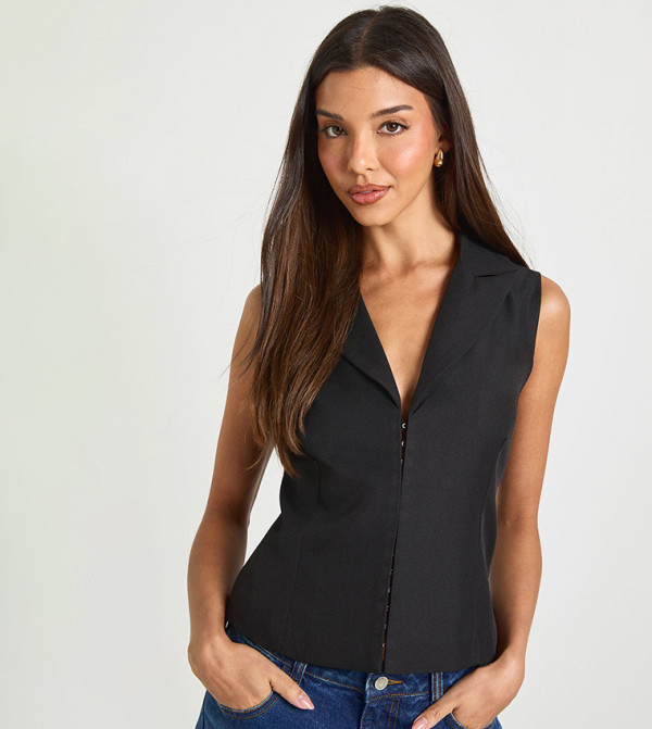 Hook and Eye Tailored Vest