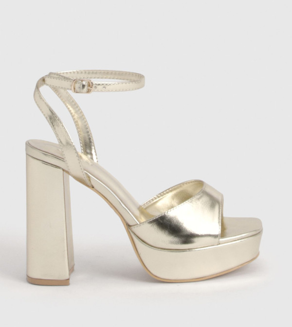 Ankle Strap 2 Part Block Heel Sandals