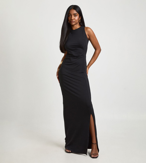 Slinky Ruched Side Maxi Dress