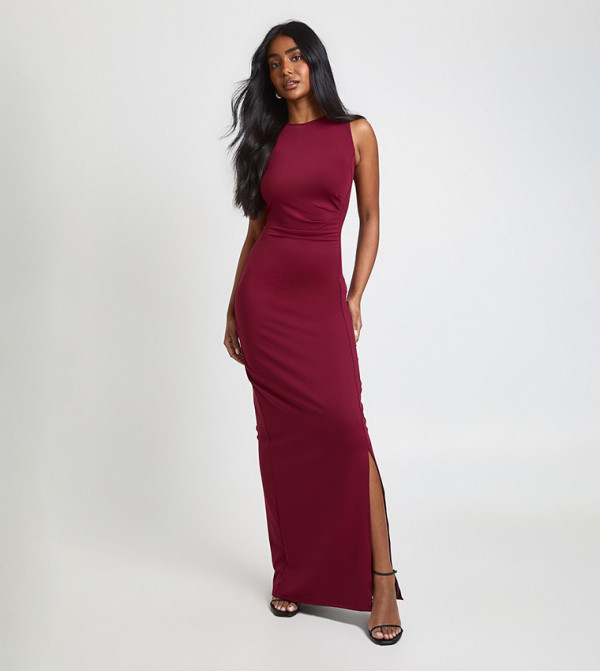 Slinky Ruched Side Maxi Dress