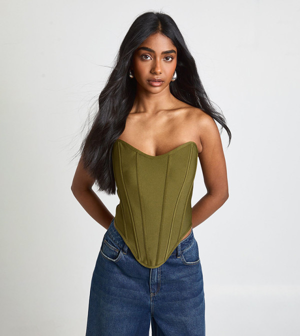 Bandeau Bandage Corset Crop Top