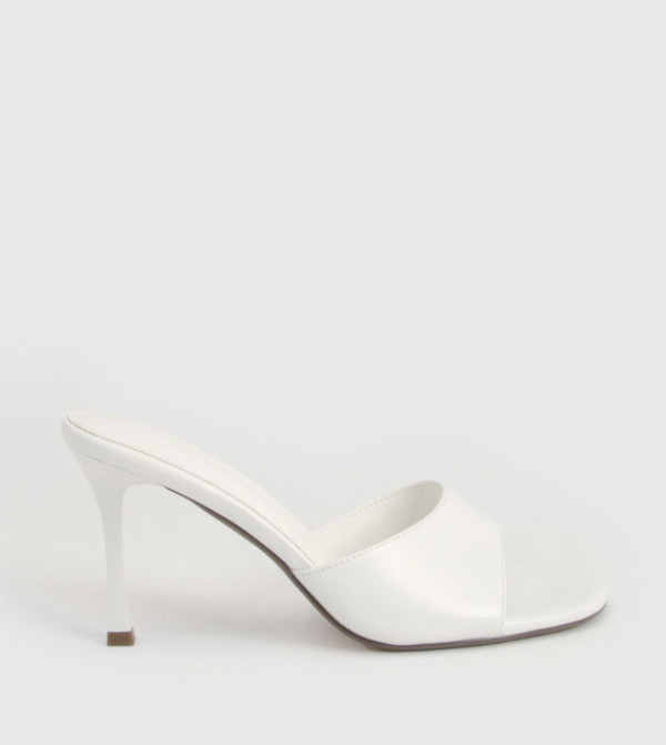 Solid Round Toe Heel Sandals