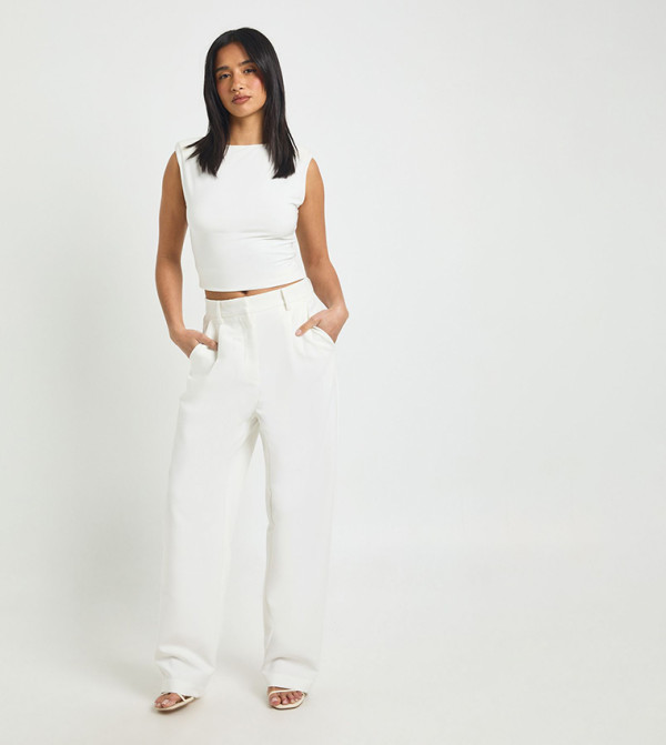Petite Essential Straight Fit Tailored Trousers
