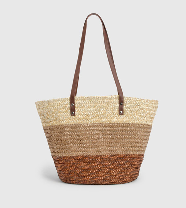 Striped Structured Beach Bag