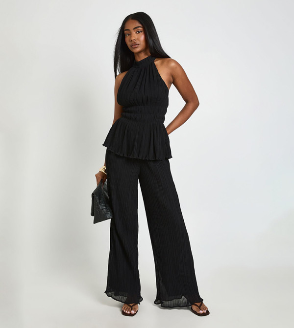 Pleated Single Channel Waistband Trousers