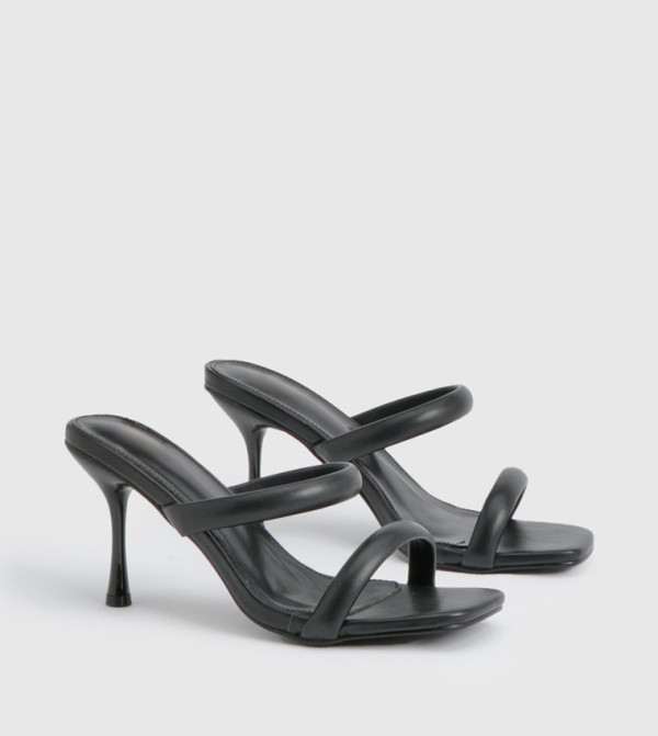 Padded Double Strap Heeled Sandals