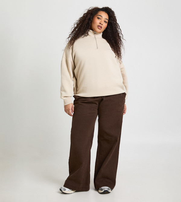 Curve Long Sleeves Half Zip Sweatshirt