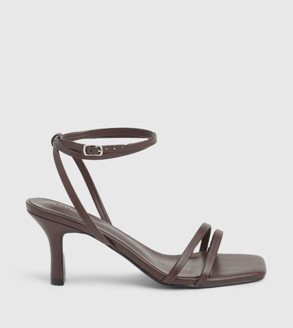 Wide Fit Double Strap Mid Height Heels