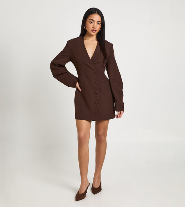 Barrel Sleeves Oversized Shirt Dress