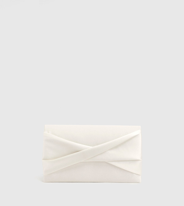 Satin Twist Detail Clutch Bag