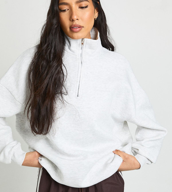 Tall Half Zip Oversized Sweatshirt