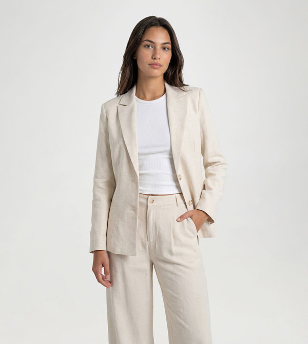 Linen Look Marl Oversized Blazer