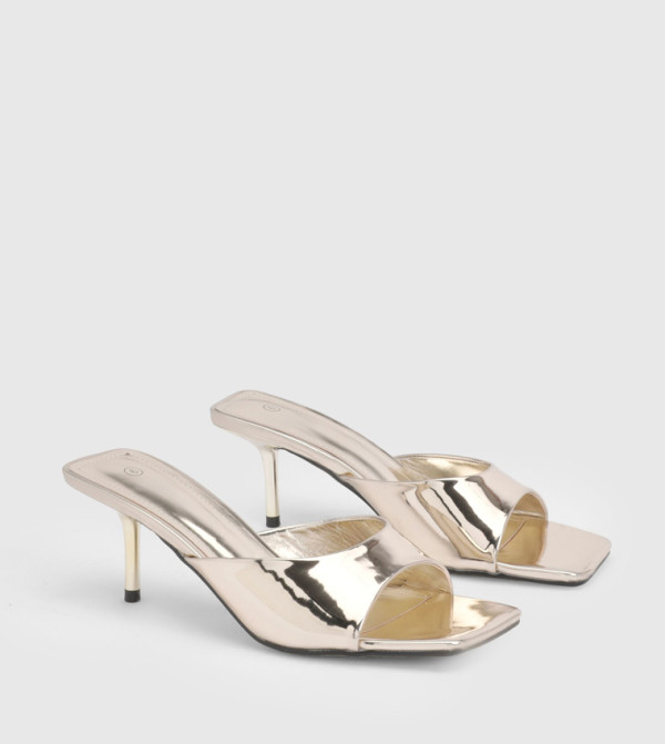 Square Toe Minimal Heeled Sandals