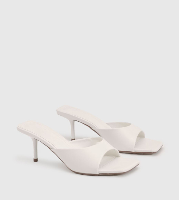 Square Toe Minimal Heeled Sandals