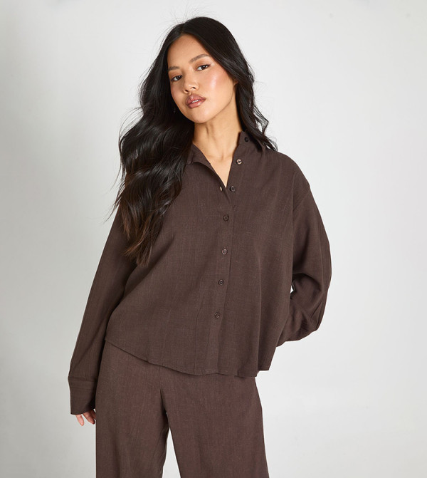 Petite Premium Linen Oversized Shirt