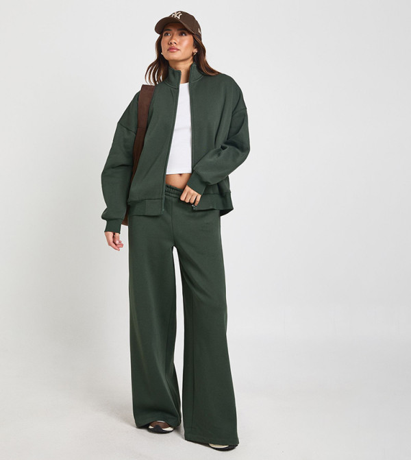 Zip-Through Funnel Neck Oversized Jacket