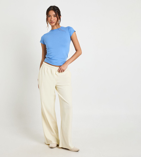 Basic Ribbed Straight Fit Trousers