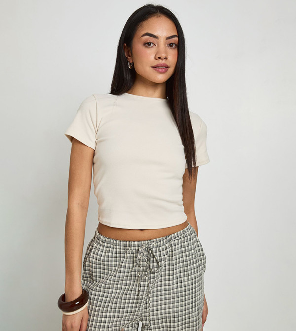 Ultra Soft Short Sleeves Fitted Crop Top
