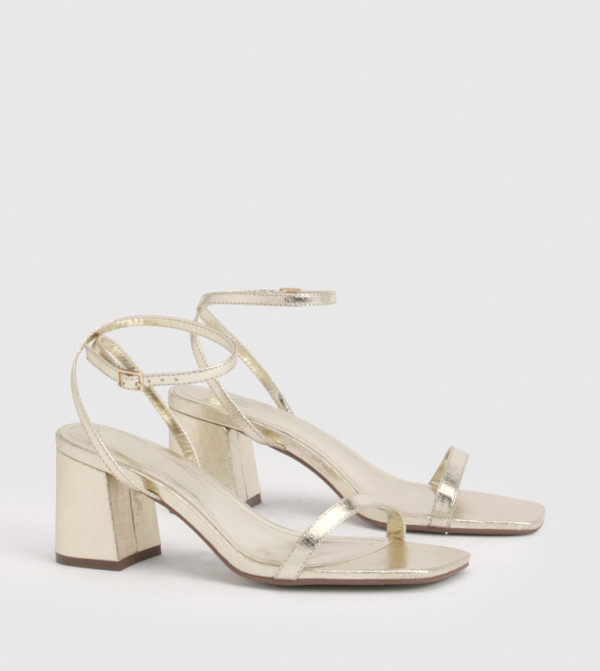 Barely Wide Fit Ankle Loop Block Heel Sandals
