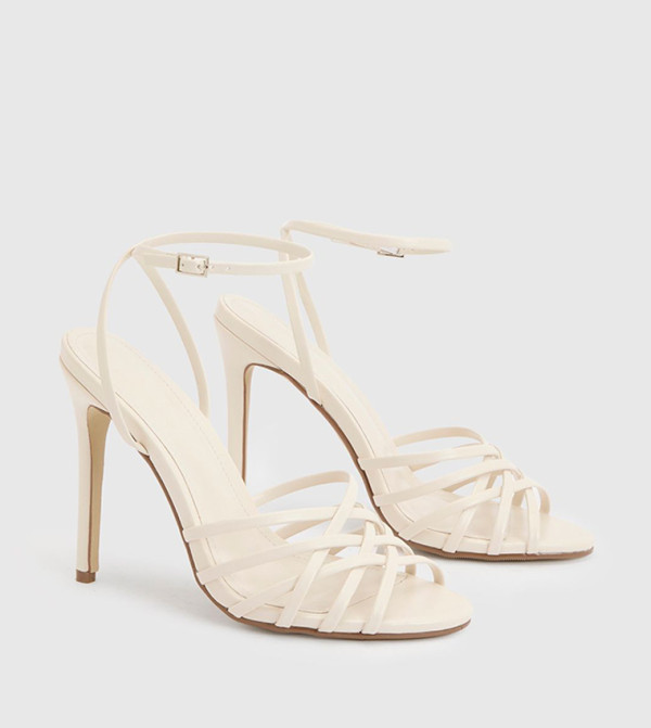 Strappy Cage Front Stiletto Heel Sandals
