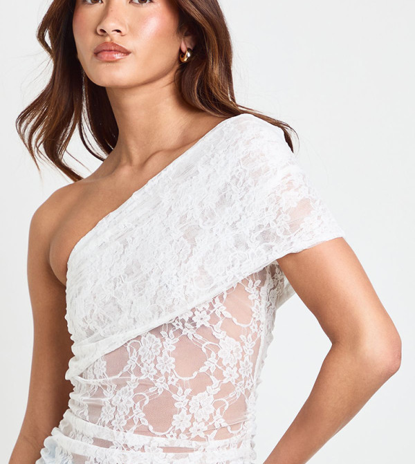 One Shoulder Lace Top