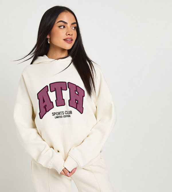 Ath Applique Oversized Hoodie