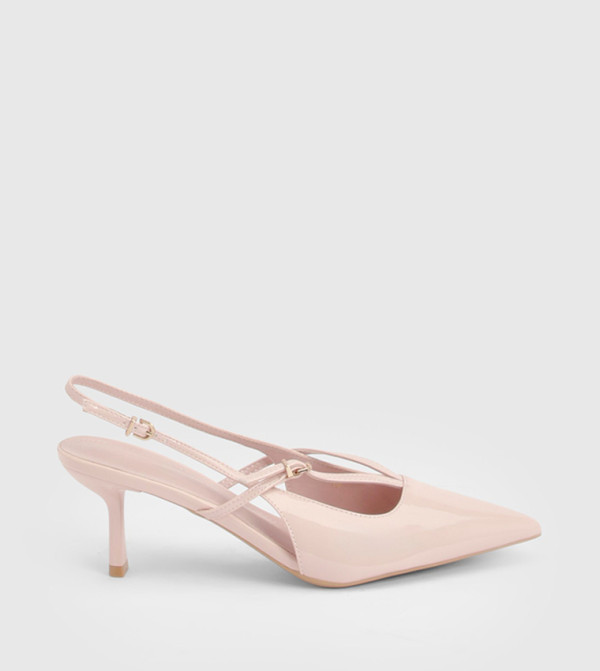 Buckle Strap Detail Slingback Pumps