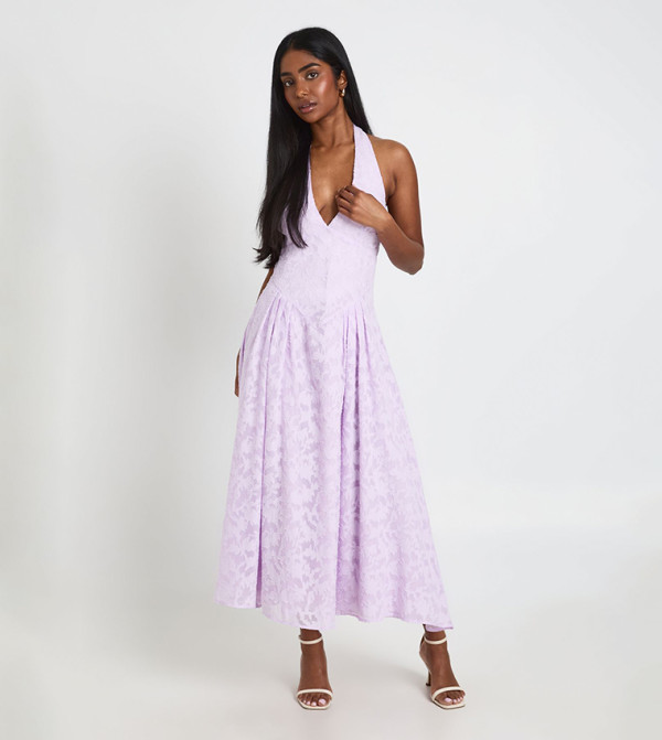 Burnout Halter Midaxi Dress