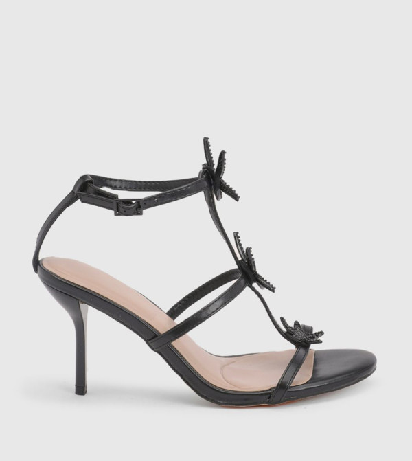 Starfish Trim Embellished Strappy Heeled Sandals
