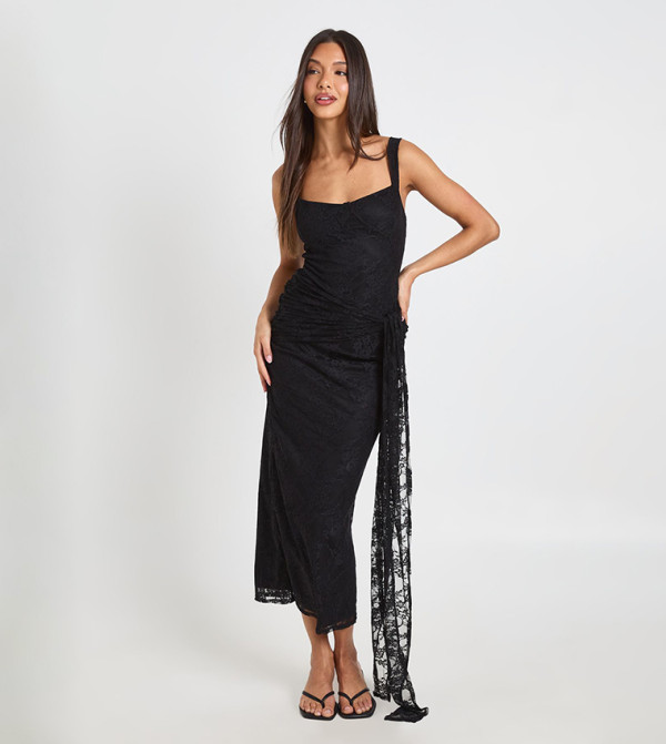 one shoulder red dress midi Petal and Pup Women's Teresa One Shoulder Midi Dress