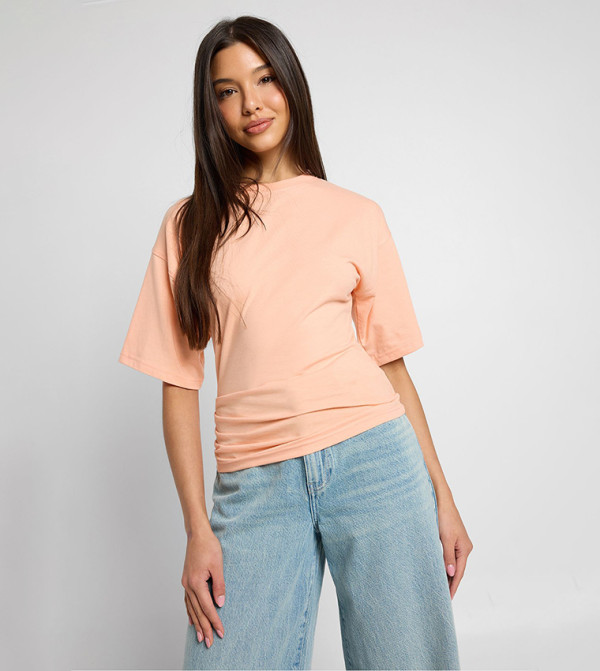 Short Sleeves Cinched Waist T-Shirt