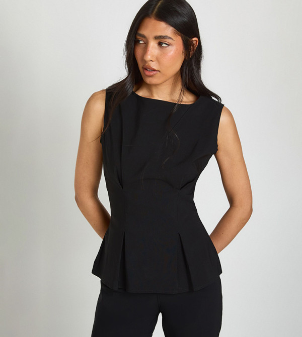 Tall Cinched Waist Sleeveless Top