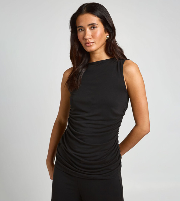 Modal Ruched Side Long Line Top