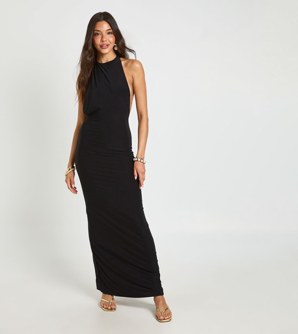 Halterneck Backless Bodycon Maxi Dress