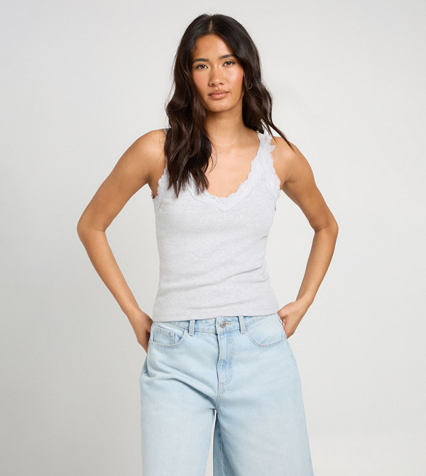 Lace Trim Strappy Top