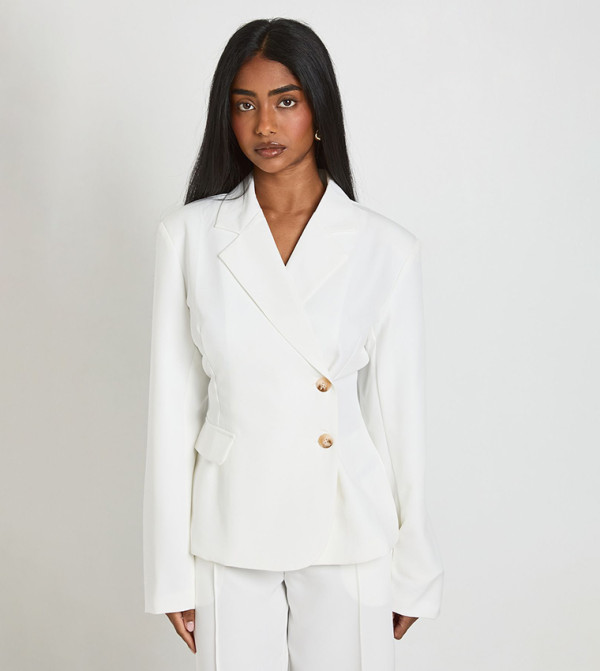 Wrap Double Button Blazer