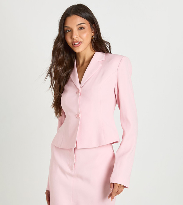 Solid Single Breasted Blazer