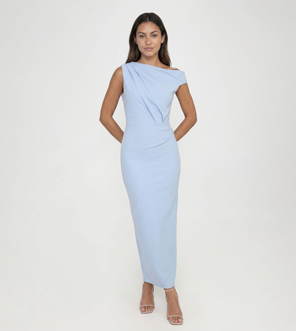 Tall Jersey Crepe Drape Shoulder Midaxi Dress