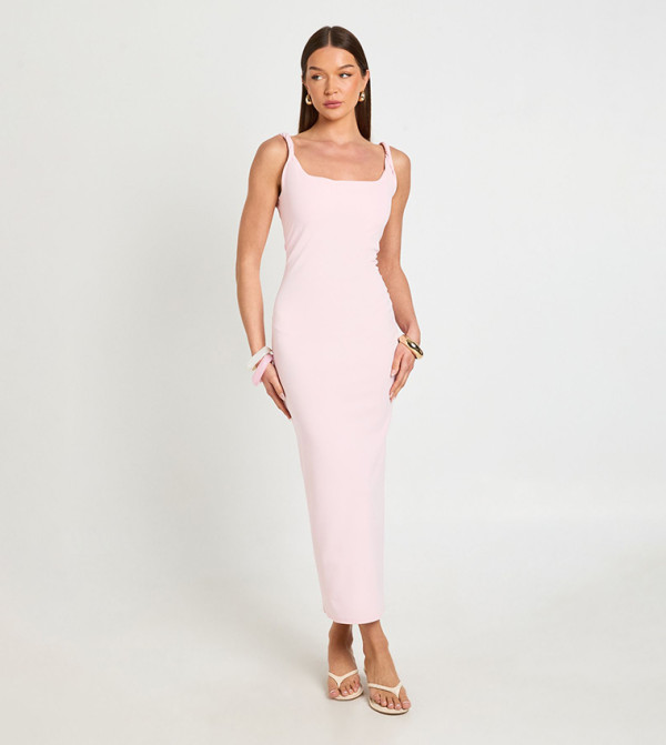 Crepe Twist Strap Midaxi Dress