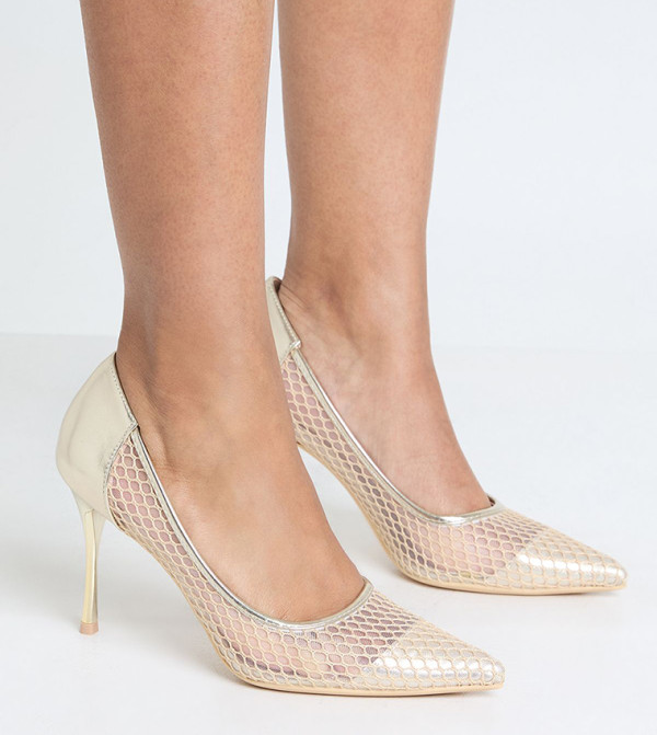 Mesh Stiletto Heel Pumps