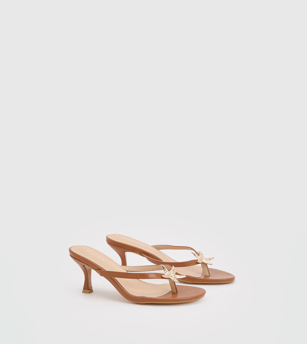 Starfish Trim Toe Post Heeled Sandals