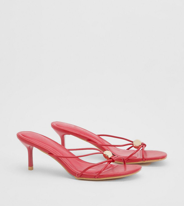 Hardware Detail Strappy Heeled Sandals